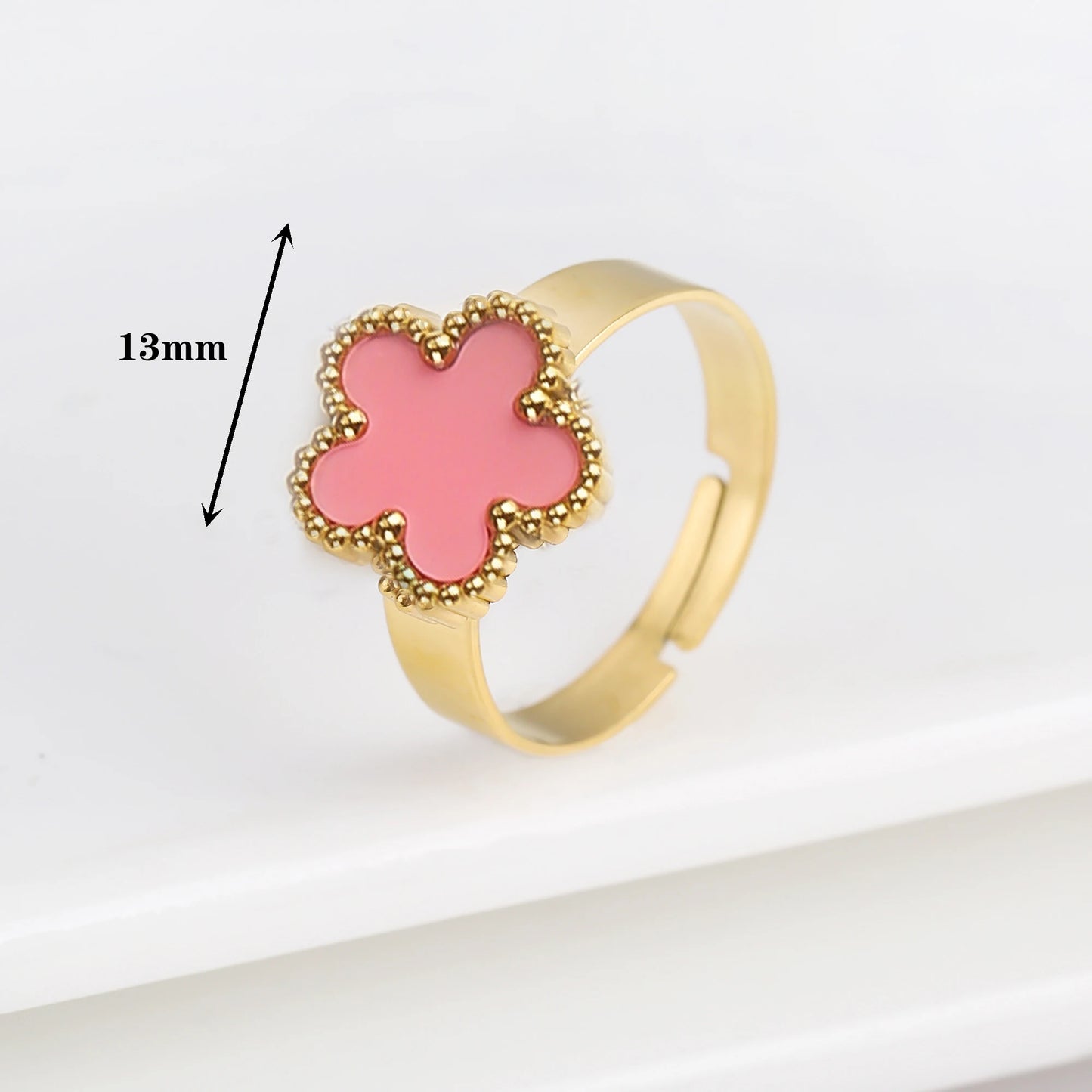 Double Flower Adjustable Ring - 2 - gn | ONEFY.SHOP