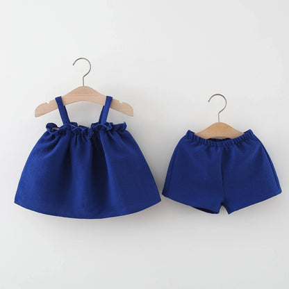 2PCS Summer Cotton Linen Set Baby Girl - 9 - kn | ONEFY.SHOP