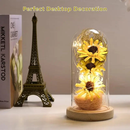 Floral Display in Glass Dome with LED Lights - 7 -  rs | ONEFY.SHOP