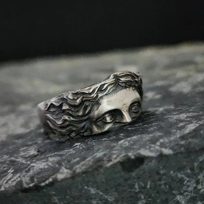 Mythological Face Sculptural Ring - 2 - gn | ONEFY.SHOP
