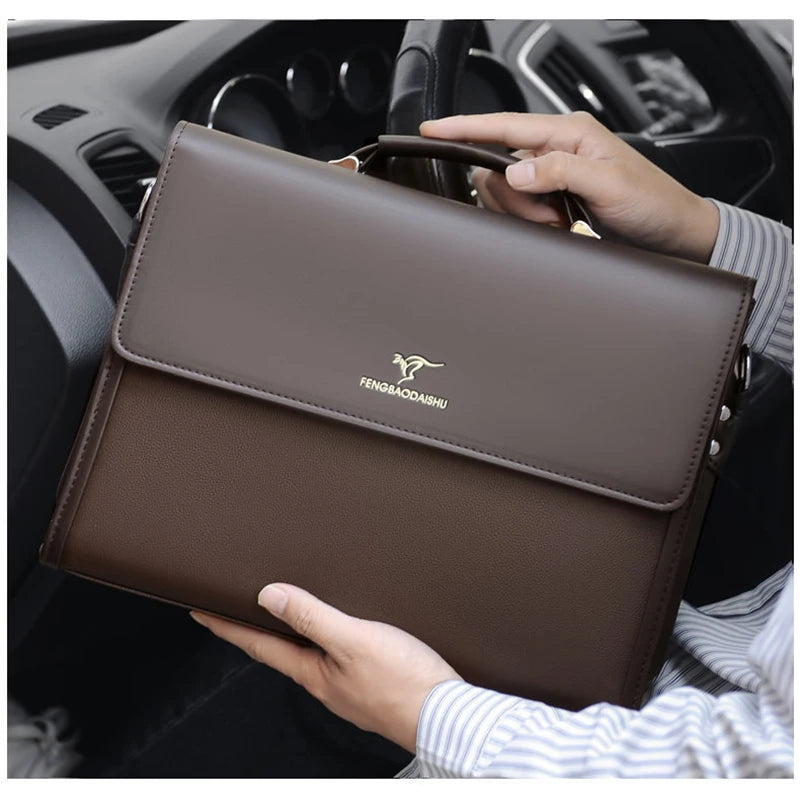 Work Business Leather Briefcase - 2 - aw | ONEFY.SHOP