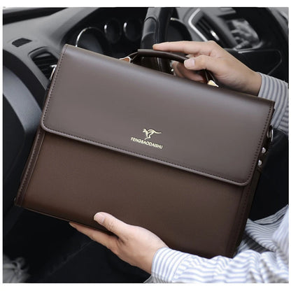 Work Business Leather Briefcase - 2 - aw | ONEFY.SHOP