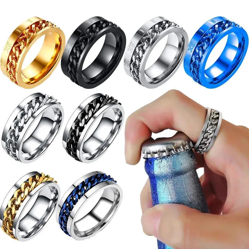 Chain Spinner Fidget Ring - 2 - gn  | ONEFY.SHOP