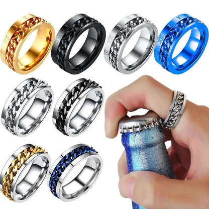 Chain Spinner Fidget Ring - 2 - gn  | ONEFY.SHOP