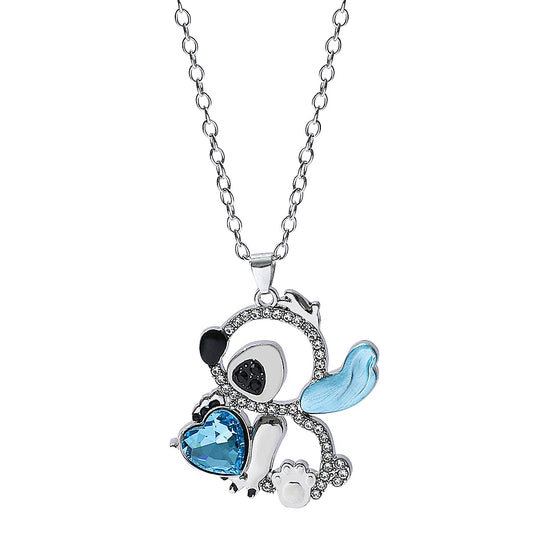 Stitch Heart Rhinestone Necklace - 9 - kn | ONEFY.SHOP