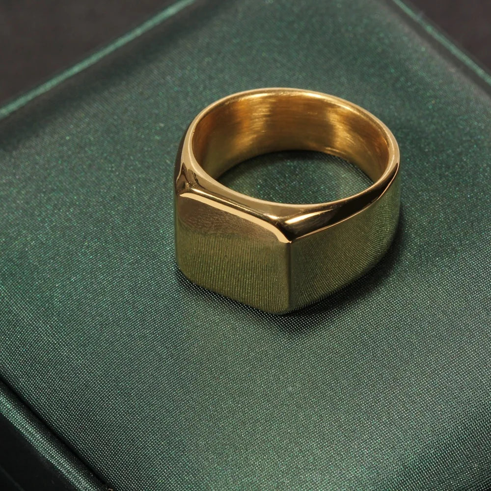 Men's Square Signet Ring - 2 - gn | ONEFY.SHOP