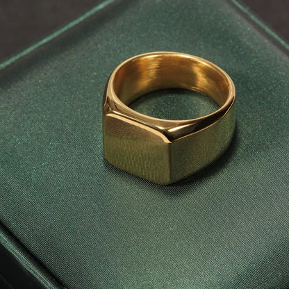 Men's Square Signet Ring - 2 - gn | ONEFY.SHOP