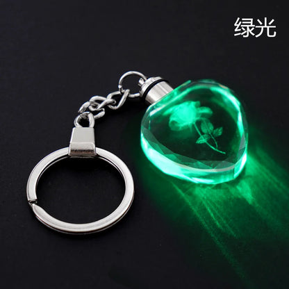 LED Illuminated Crystal Heart Keychain - 7 -  rs | ONEFY.SHOP