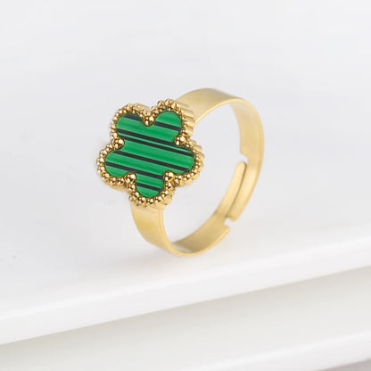 Double Flower Adjustable Ring - 2 - gn | ONEFY.SHOP