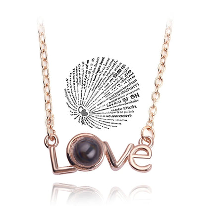 I Love You Projection Heart Pendant Necklace - 7 -  rs | ONEFY.SHOP