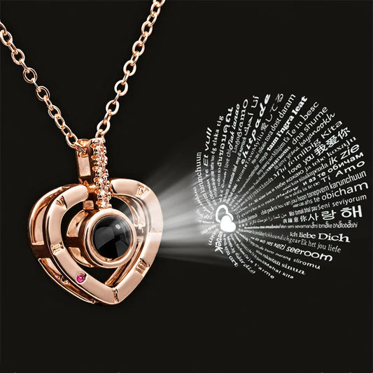 I Love You Projection Heart Pendant Necklace - 7 -  rs | ONEFY.SHOP