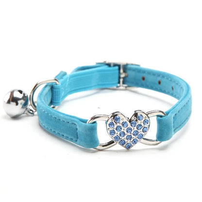 Heart Shaped Cat Collar With Bell - 5 - pn | ONEFY.SHOP