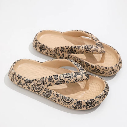 Patterned Platform Thong Flip-Flop - 2 - gn  | ONEFY.SHOP