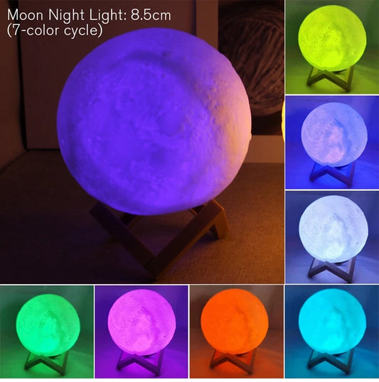3D Textured Lunar Night Light - 7 -  rs | ONEFY.SHOP